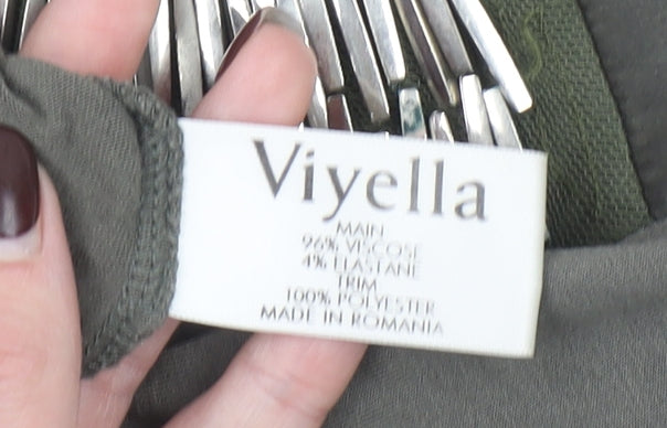 Womens UK Size S Viyella Green Basic T-Shirt