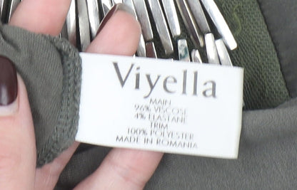Womens UK Size S Viyella Green Basic T-Shirt