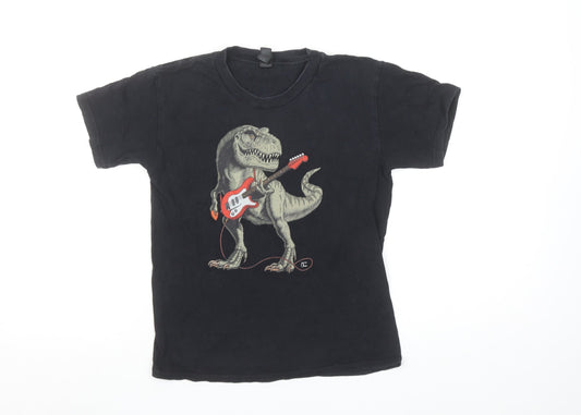 Boys UK Size S Gildan Black Basic T-Shirt