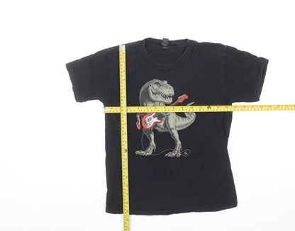 Boys UK Size S Gildan Black Basic T-Shirt
