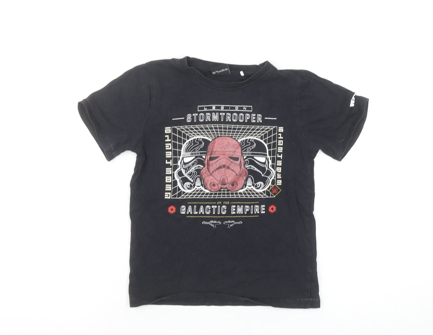 Boys UK Size 6-7 Years M&Co Black Basic T-Shirt