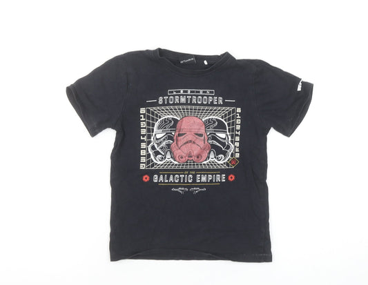 Boys UK Size 6-7 Years M&Co Black Basic T-Shirt