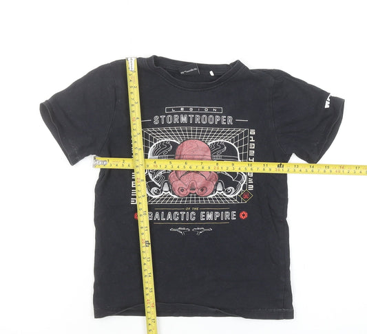 Boys UK Size 6-7 Years M&Co Black Basic T-Shirt