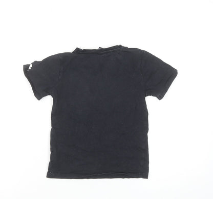Boys UK Size 6-7 Years M&Co Black Basic T-Shirt