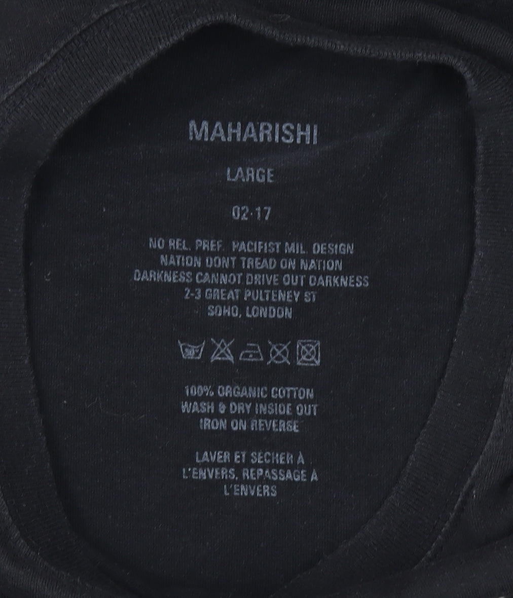 Maharishi Men's Black Dragon Embroidered Organic Cotton T-Shirt Size L