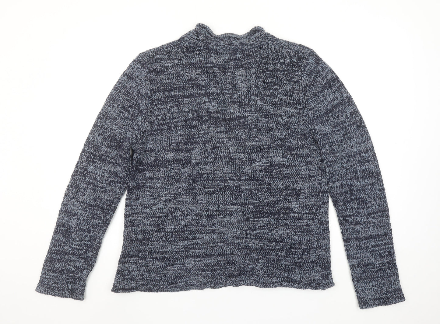 Dash Women's Blue Chunky Knit V-Neck Jumper Size 16