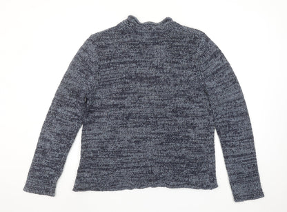 Dash Women's Blue Chunky Knit V-Neck Jumper Size 16