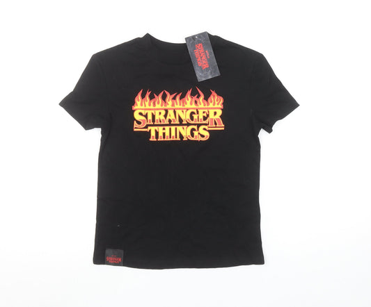 Girls UK Size 6-7 Years Marks and Spencer Black Basic T-Shirt