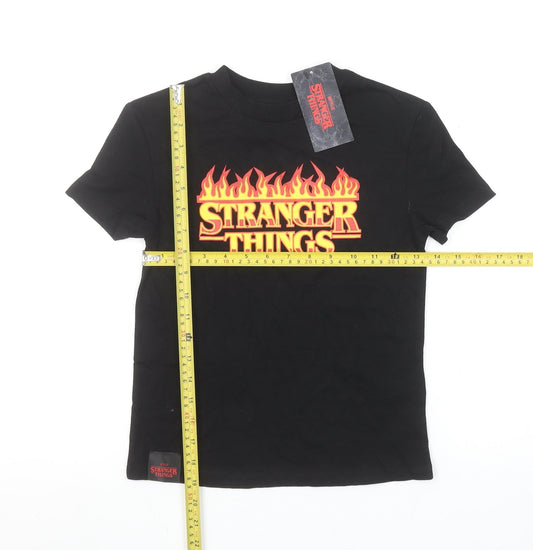 Girls UK Size 6-7 Years Marks and Spencer Black Basic T-Shirt
