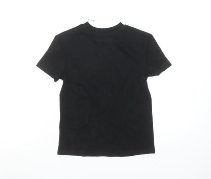Girls UK Size 6-7 Years Marks and Spencer Black Basic T-Shirt