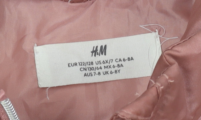 Girls UK Size 7-8 Years H&M Pink Basic Jacket
