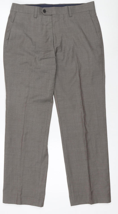 Next Signature Women's Brown Wool Dress Pants Trousers Size 30S