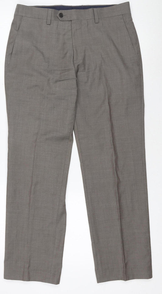 Next Signature Women's Brown Wool Dress Pants Trousers Size 30S