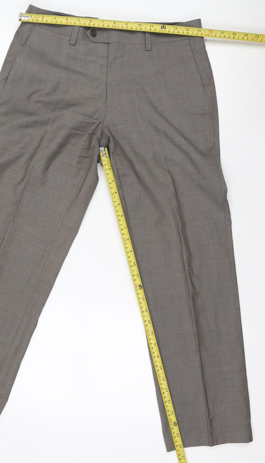 Next Signature Women's Brown Wool Dress Pants Trousers Size 30S