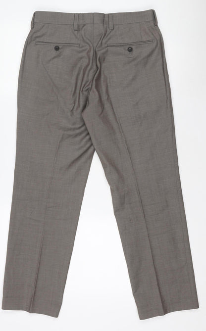 Next Signature Women's Brown Wool Dress Pants Trousers Size 30S