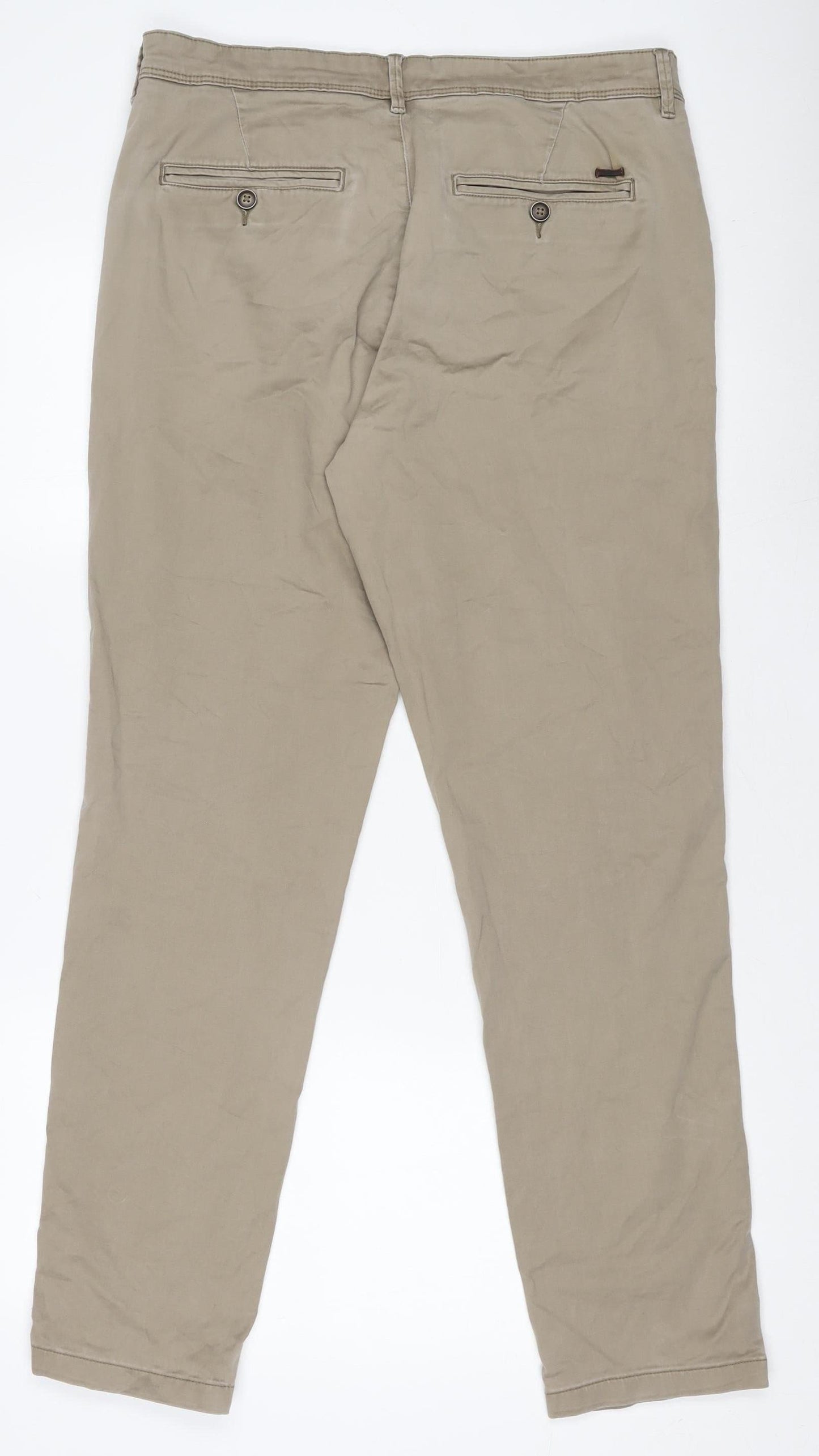 Jack & Jones Men's Beige Chino Trousers Size 30 Regular Fit