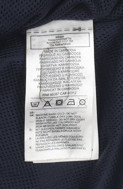 Adidas Boys Navy Blue 4-5 Years Windbreaker Hooded Active Jacket