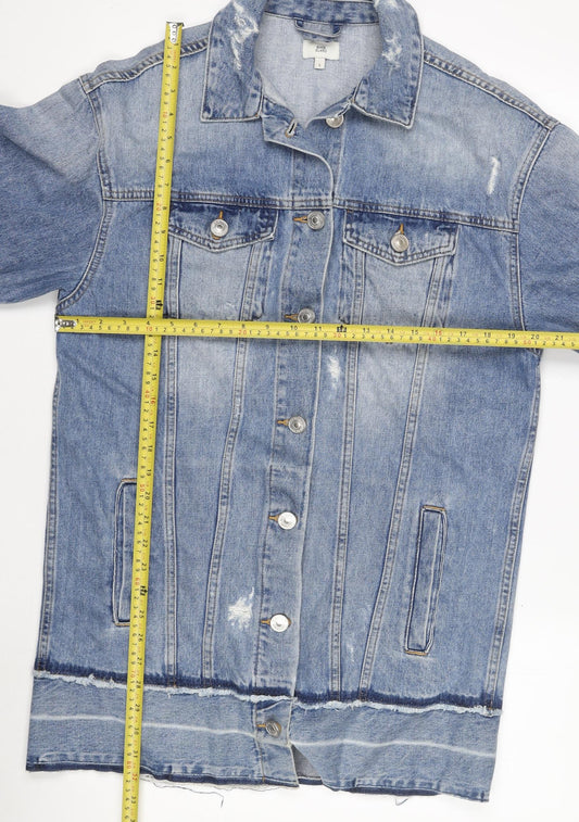 Womens UK Size S River Island Blue Denim Jacket