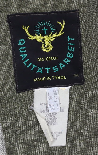 Womens UK Size 10 Qualitätsarbeit Green Military Jacket