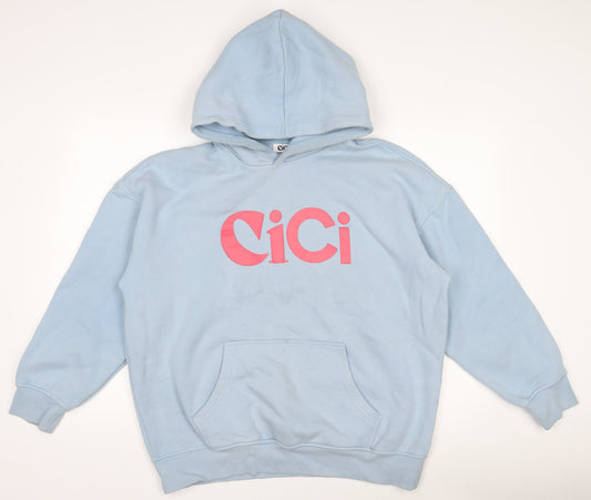 Womens UK Size L CiCi Loud & Proud Blue Pullover Hoodie