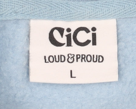 Womens UK Size L CiCi Loud & Proud Blue Pullover Hoodie