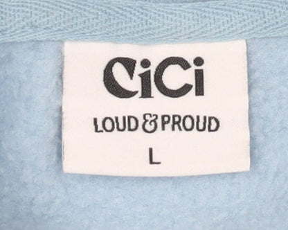 Womens UK Size L CiCi Loud & Proud Blue Pullover Hoodie