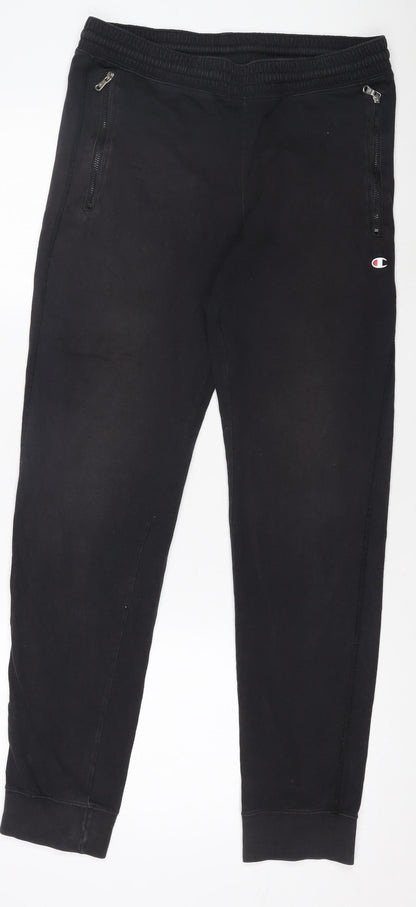 Mens UK Size S Champion Regular Fit Jogger Black Trousers