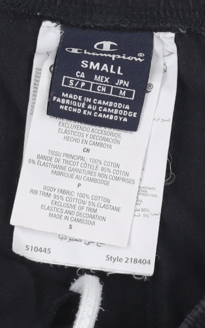 Mens UK Size S Champion Regular Fit Jogger Black Trousers