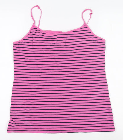 Gap Women’s Pink Striped Camisole Tank Top L Cotton Blend