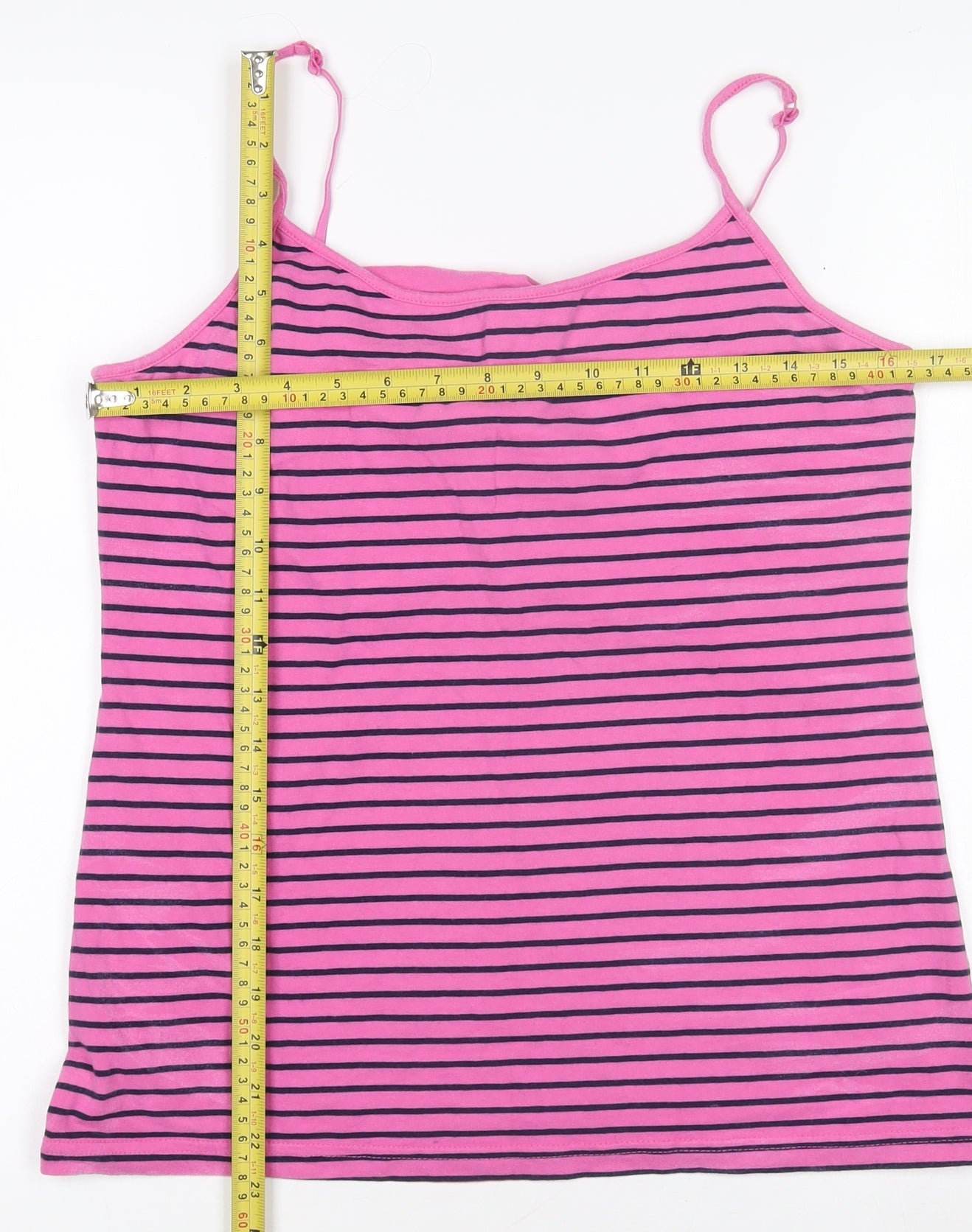 Gap Women’s Pink Striped Camisole Tank Top L Cotton Blend