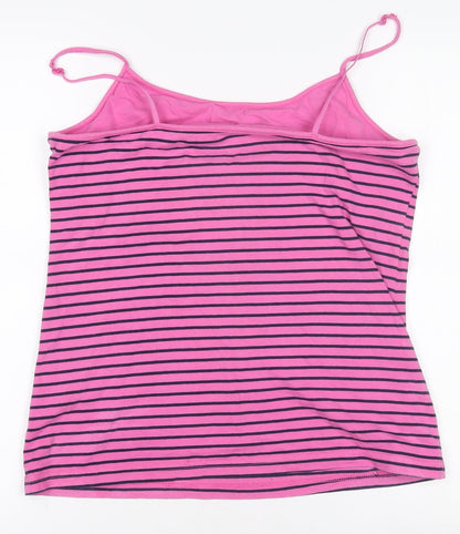 Gap Women’s Pink Striped Camisole Tank Top L Cotton Blend