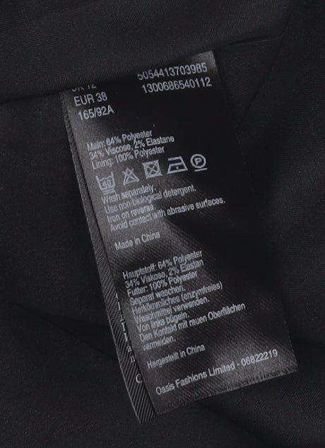 Oasis Women Black Size 12 Sleeveless Sheath Knee Length Dress