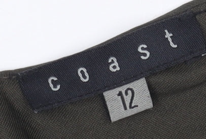 Coast Women's Green Wrap Jersey Sleeveless Blouse Size 12