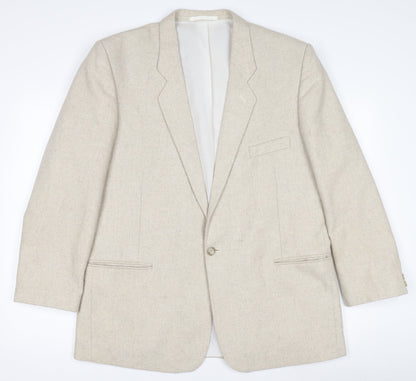 Mens UK Size 42 Littlewoods Stores Regular Beige Suit Jacket