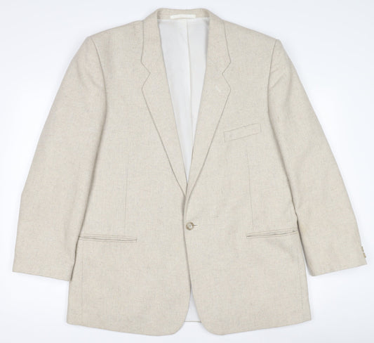 Mens UK Size 42 Littlewoods Stores Regular Beige Suit Jacket