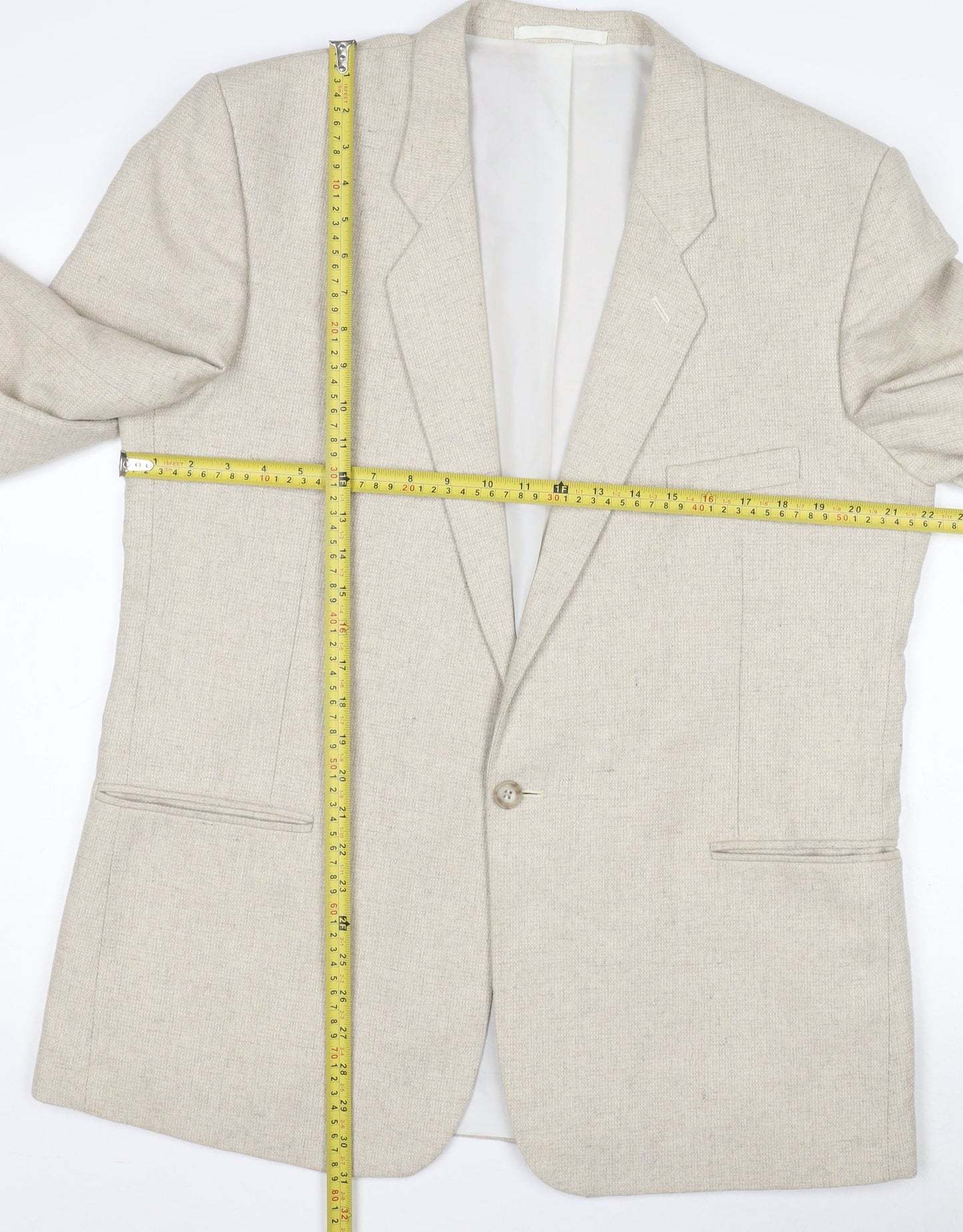 Mens UK Size 42 Littlewoods Stores Regular Beige Suit Jacket
