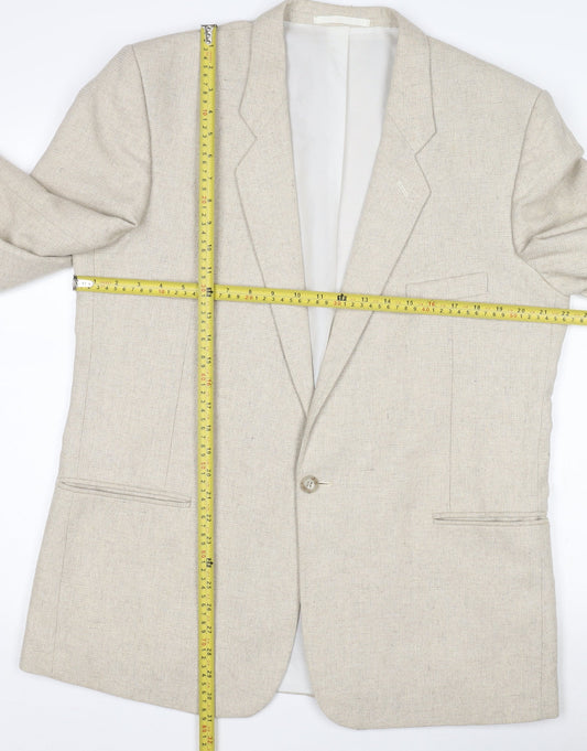 Mens UK Size 42 Littlewoods Stores Regular Beige Suit Jacket