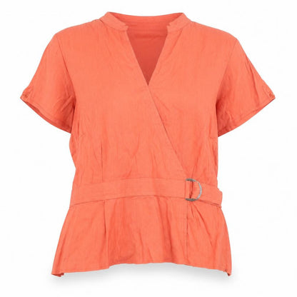 Womens UK Size 12 Marks and Spencer Orange Wrap Blouse