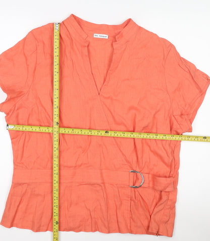 Womens UK Size 12 Marks and Spencer Orange Wrap Blouse