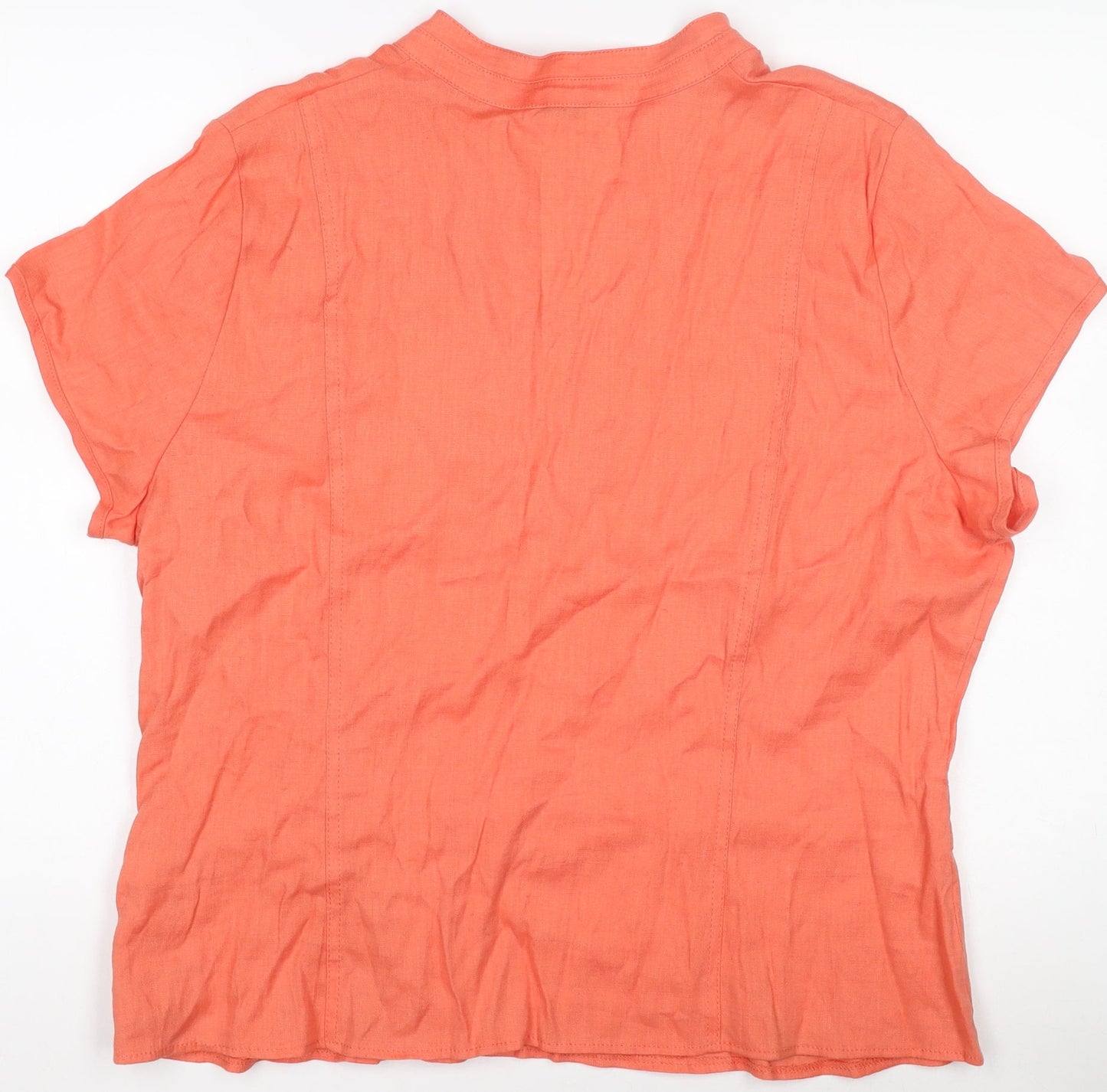 Womens UK Size 12 Marks and Spencer Orange Wrap Blouse