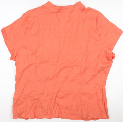 Womens UK Size 12 Marks and Spencer Orange Wrap Blouse