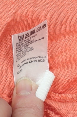 Womens UK Size 12 Marks and Spencer Orange Wrap Blouse
