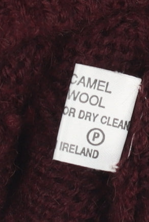 Mulberry Men’s Red Cable-Knit Roll Neck Wool Camel Jumper M