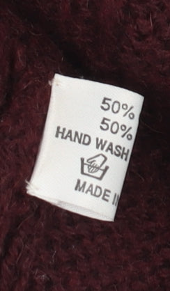 Mulberry Men’s Red Cable-Knit Roll Neck Wool Camel Jumper M