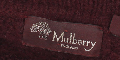 Mulberry Men’s Red Cable-Knit Roll Neck Wool Camel Jumper M