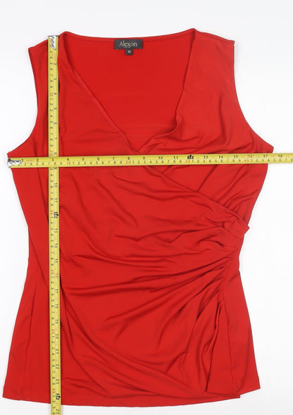 Alexon Women's Red Wrap V-Neck Sleeveless Blouse M