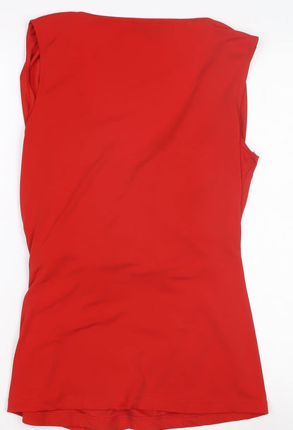 Alexon Women's Red Wrap V-Neck Sleeveless Blouse M