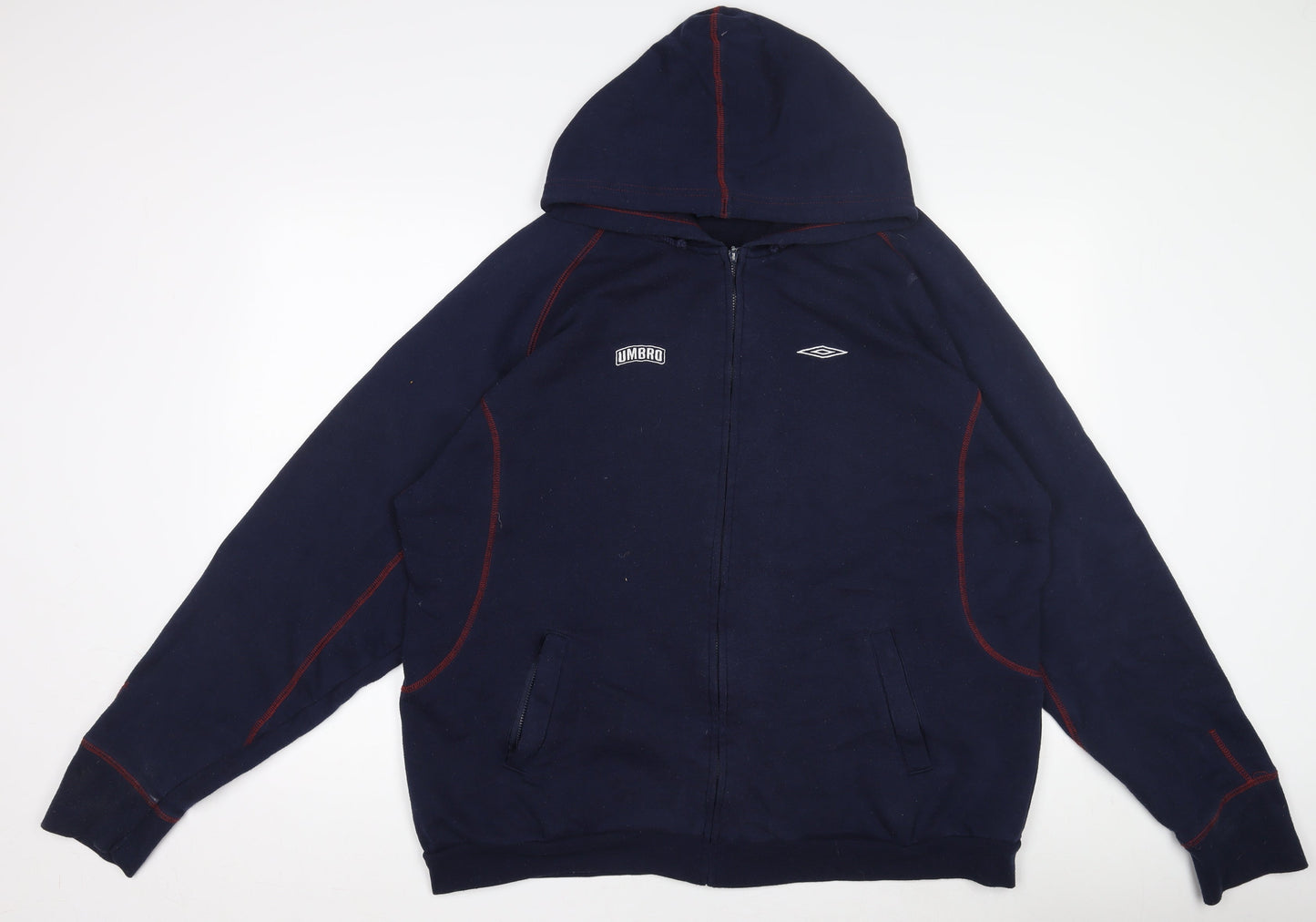 Umbro Men's Blue XL Track Jacket Hooded Full Zip Activewear