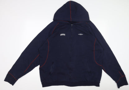 Umbro Men's Blue XL Track Jacket Hooded Full Zip Activewear