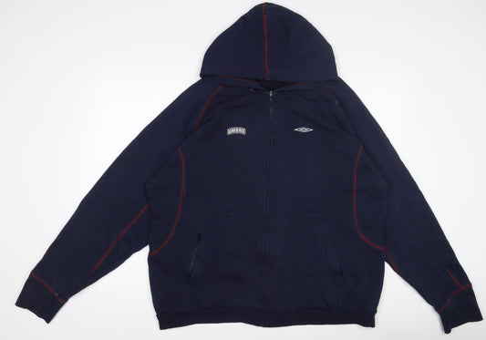 Umbro Men's Blue XL Track Jacket Hooded Full Zip Activewear